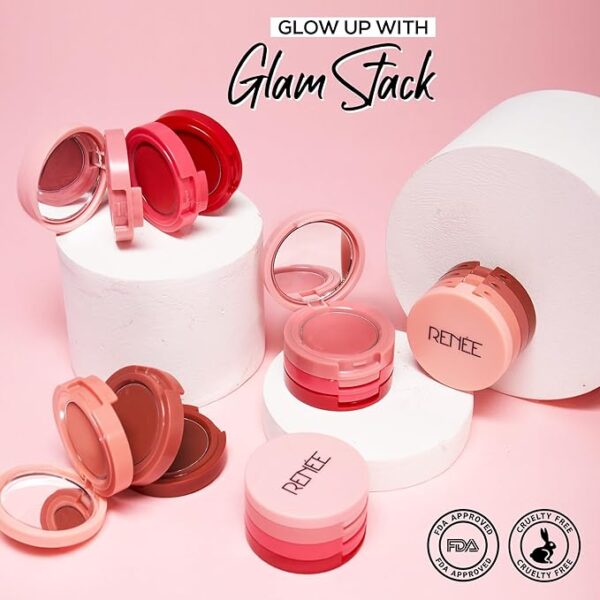 RENEE Glam Stack 3-In-1 Lip & Cheek Tint - Pink